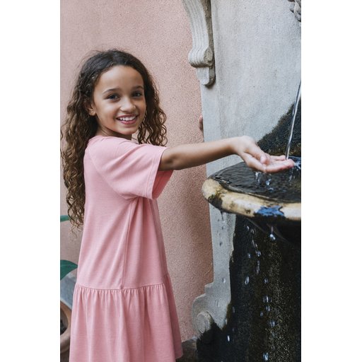 توب تونيك بناتي 100% قطن بلون خوخي للأعمار 5-12 سنة Girls' Tunic Top 100% Cotton Peach Color for Ages 5-12