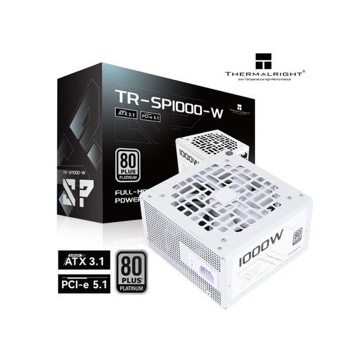 مزود الطاقة الأسطوري بقوة 1000W من ماركة ثيرمال رايت العالمية بشهادة الكفاءة البلاتينية والمكثفات اليابانية الأصلية فول مودلر Thermalright TR-SP1000-W 1000W 80 Plus Platinum Fully Modular Power Supply