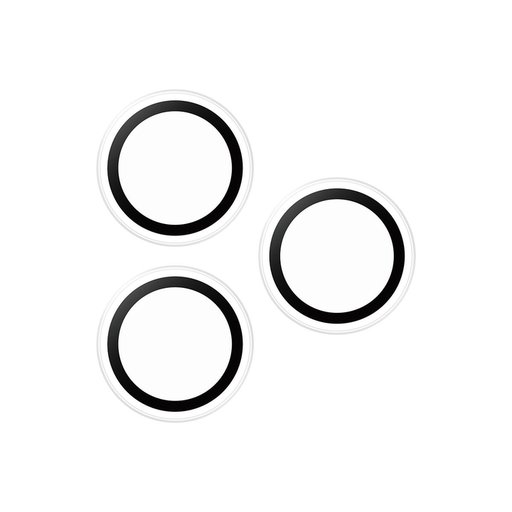 واقي عدسات الكاميرا بحلقات فضية لامعة للاي فون 17 برو ماكس Transparent Lens Protector - Rings