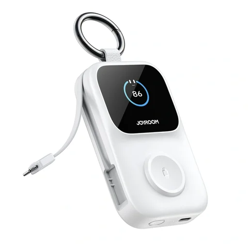 شاحن ساعة لاسلكي محمول JOYROOM JR-W19 بسعة 5000 مللي أمبير – أبيض JOYROOM JR-W19 5000mAh Portable Wireless Watch Charger – White