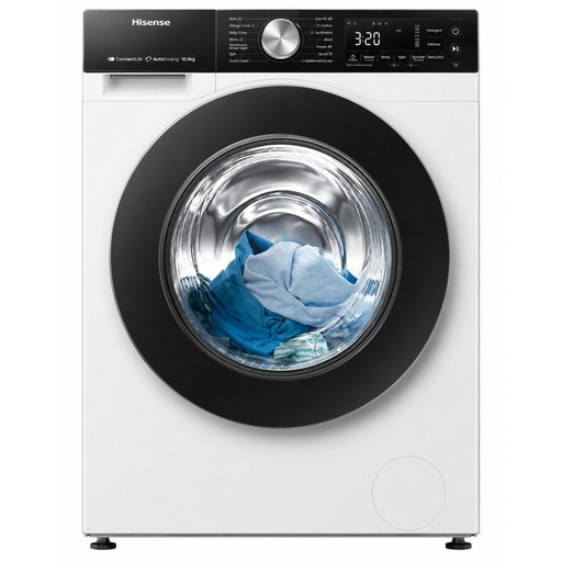 غسالة هايسنس أوتوماتيك أمامية 10 كغم إنفرتر 1400 دورة مع Wi-Fi - أبيض Hisense 10KG Front Load Inverter Washing Machine 1400RPM Wi-Fi - White