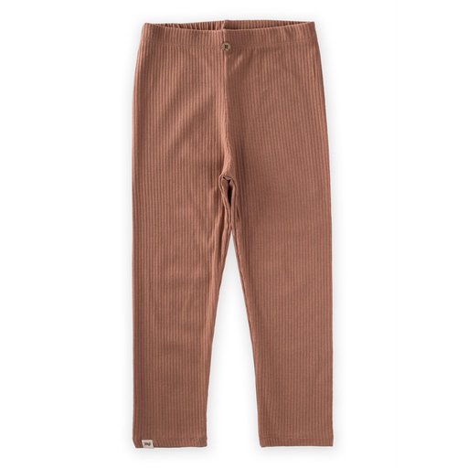 ليقنز مضلع للأطفال 5-10 سنوات - بني Ribbed Leggings for Kids 5-10 Years - Brown