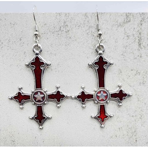 تراجي الصليب الاحمر Red cross earrings