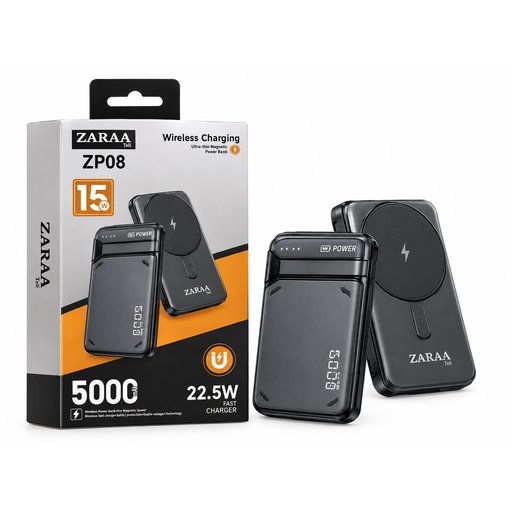 باور بانك مغناطيسي لاسلكي سريع الشحن 5000mAh ZARAA ZP08 Magnetic Wireless Power Bank 5000mAh