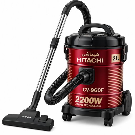 مكنسة كهربائية برميلية هيتاشي 2200 واط سعة 21 لتر CV-960F Hitachi Drum Vacuum Cleaner 2200W 21L CV-960F