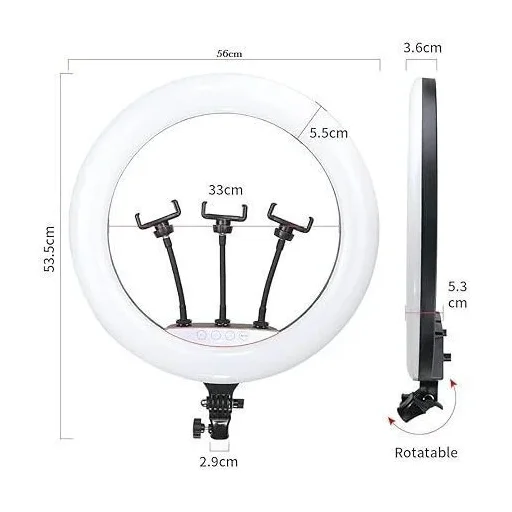 رينغ لايت ملون MJ56 RGB إضاءة ستوديو ناعمة للمحتوى والتصوير RGB LED Soft Ring Light MJ56