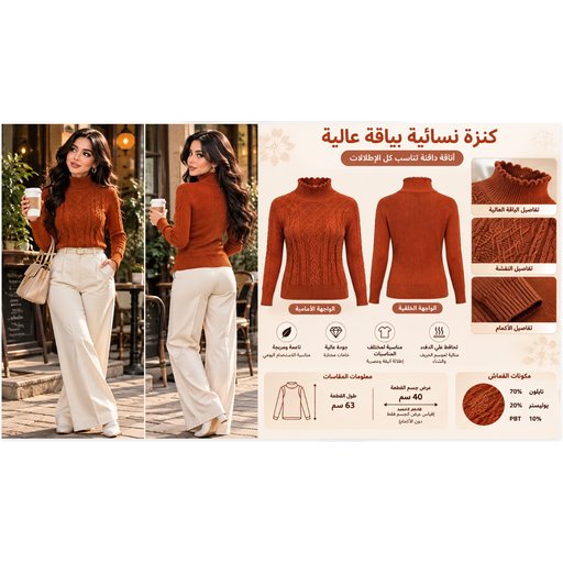 معطف نسائي أنيق بياقة عالية Women's High-Neck Coat 914135