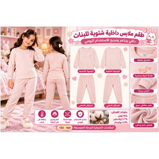 طقم ملابس داخلية حرارية شتوية نسائي 3317-5 Women's Winter Thermal Underwear Set 3317-5