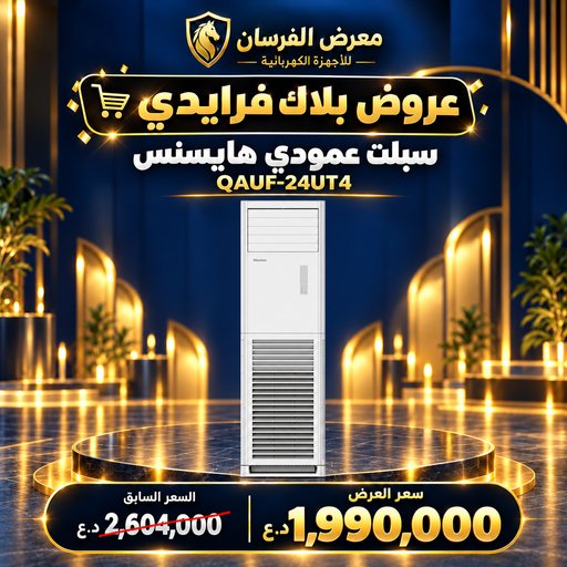 سبلت عمودي هايسنس QAUF-24UT4 – 2 طن – انفرتر وتحكم أمبير – أبيض Hisense QAUF-24UT4 Floor Standing Split Air Conditioner - 2 Ton - White