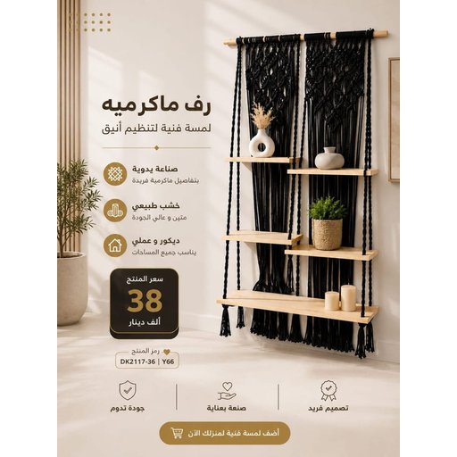 رف الماكرمية shelf