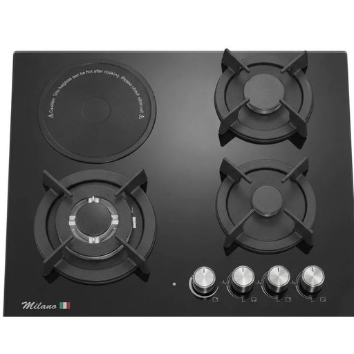 طباخ ميلانو 4 عيون غاز + كهرباء 60×60 موديل Milano 60×60 cm Cooker (4 burners: gas + electric)
