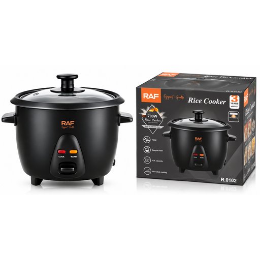 طباخة رز كهربائية راف 1.8 لتر 700 واط موديل R.0102 RAF Electric Rice Cooker 1.8L 700W – R.0102