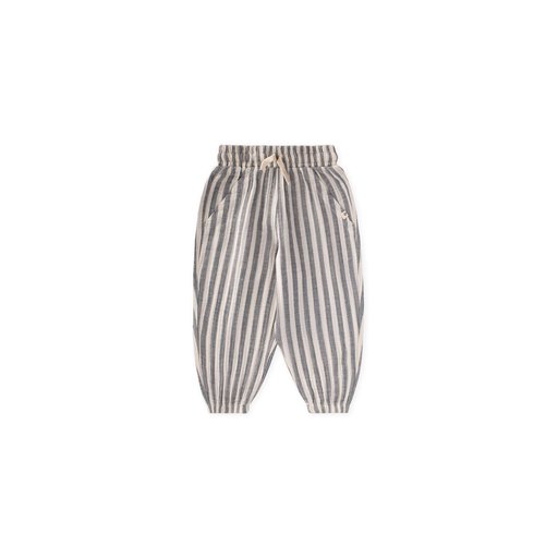 بنطلون شالوار موسلين للأطفال 1-6 سنوات مخطط سميك كحلي Muslin Harem Pants for Kids 1-6 Years - Navy Thick Striped