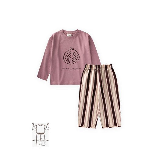 طقم أطفال موسمي مطبوع - ليلك (2-10 سنوات) Printed Seasonal Kids' Set - Lilac (2-10 Years)