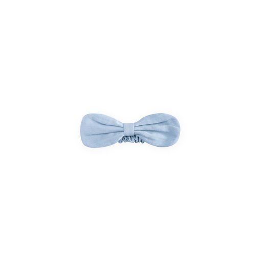 ربطة رأس موسلين مرنة بفيونكة - أزرق فاتح Muslin Elastic Bow Headband - Light Blue