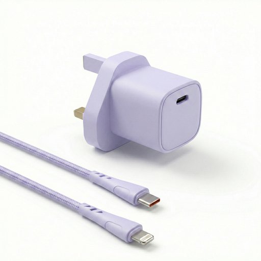 شاحن MC 20W مع كيبل C-L طول 1.2 متر شاحنة ( لون ديجي ) MC 20W charger with C-L cable 1.2m purple