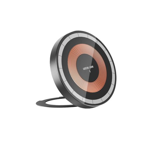 شاحن لاسلكي مغناطيسي ماغ سيف جرين ليون مع زجاج مقسى بقوة 15 واط Green Lion MagSafe Ring & Wireless Charger 15W with Tempered Glass