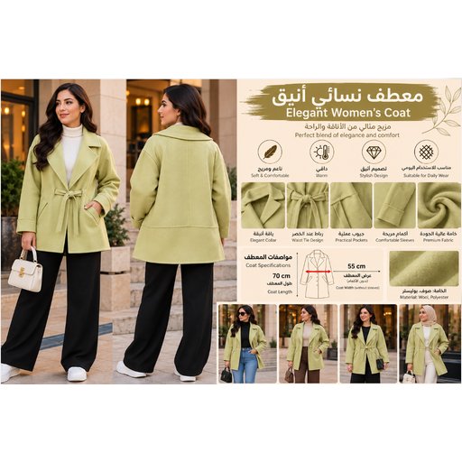 معطف نسائي طويل B02 B02 Women's Long Coat