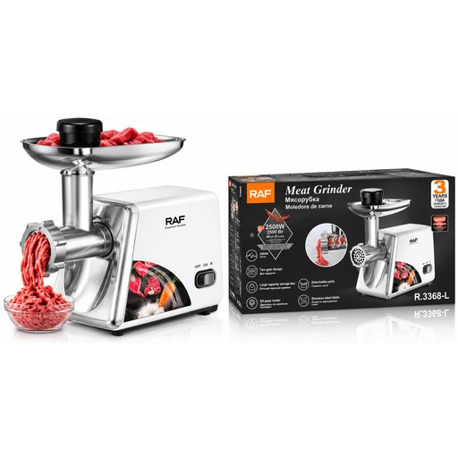 مفرمة لحم كهربائية راف 2500 واط موديل R.3368-L RAF Electric Meat Grinder 2500W R.3368-L