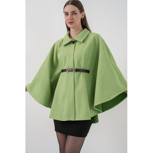 بونشو نسائي 9170 مع حزام - لون أخضر زمردي Women's Belted Cachet Poncho 9170 - Emerald Green
