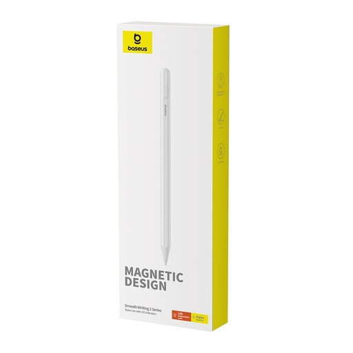 قلم Baseus Smooth Writing 3 النشط اللاسلكي (يدعم الشحن السلكي) Baseus Smooth Writing III 3-in-1 Passive Stylus Non-magnetic Version Moon White