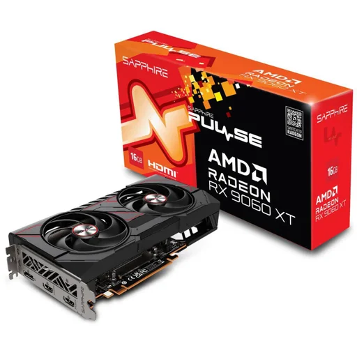 بطاقة شاشة سفاير بولس راديون RX 9060 XT بسعة 16 جيجابايت GDDR6 SAPPHIRE PULSE AMD Radeon RX 9060 XT 16GB GDDR6 PCIe 5.0 ATX Graphics Card