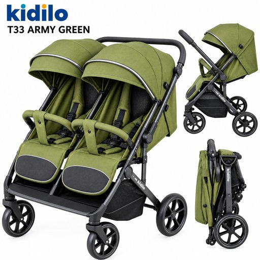 عربة أطفال توأم T33 Kidilo Strollr