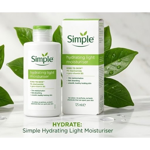 مرطب الوجه الخفيف والمرطب للبشرة من سيمبل (Simple Kind to Skin) Simple Kind to Skin Hydrating Light Moisturiser