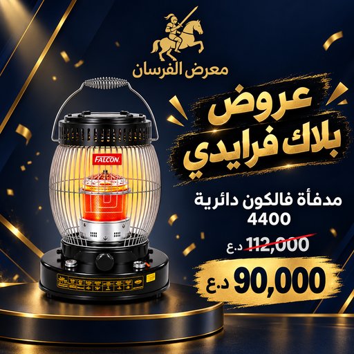 مدفأة فالكون دائرية توربو 4400 – أسود Falcon FC-4400 Circular Kerosene Heater - Black
