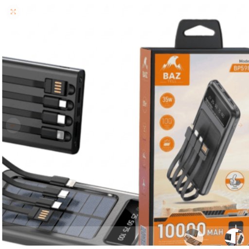 شاحن سفري باور بانك الطاقه 10000 الباز طاقة شمسيه Power Bank10000 baz