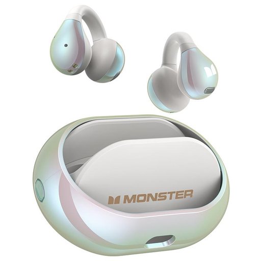 سماعات مونستر AC600 اللاسلكية بتصميم مفتوح ومشبك للأذن – أبيض Monster Open Ear AC600 Clip-On Wireless Earbuds - White