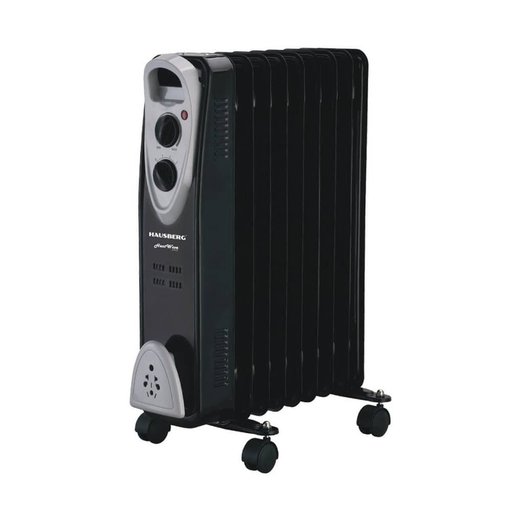 مدفأة زيت كهربائية هاوسبيرغ Hausberg بقوة 2000W – أسود Hausberg HB-8909NG Electric Oil-Filled Radiator - 2000W - Black