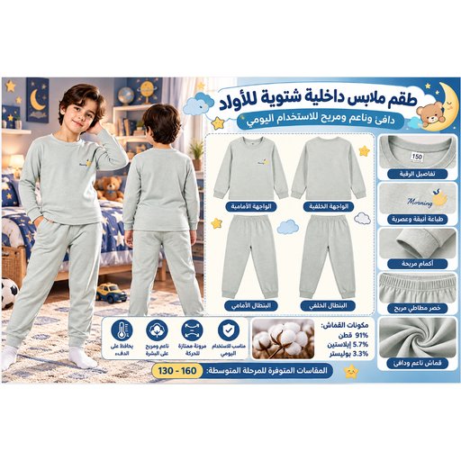 طقم ملابس داخلية حرارية شتوية رجالي 3317-2 Men's Winter Thermal Underwear Set 3317-2