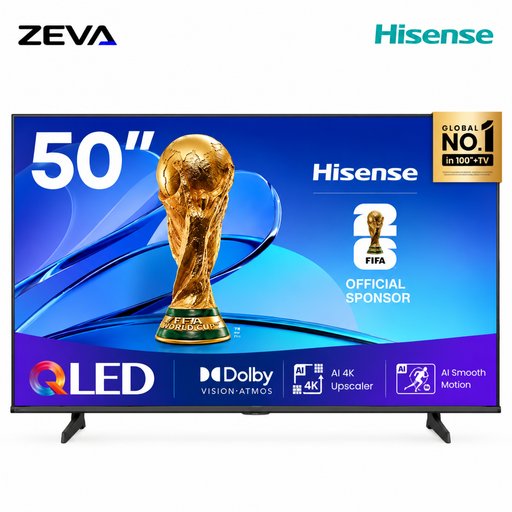 تلفزيون هايسنس سمارت 50 بوصة بدقة 4K QLED مع تقنية Quantum Dot وDolby Vision Hisense 50-Inch 4K QLED Smart TV with Quantum Dot and Dolby Vision