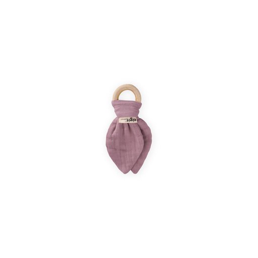 عضاضة أسنان BAKIR من قماش الموسلين والخشب الطبيعي BAKIR Wooden Muslin Teether - Copper