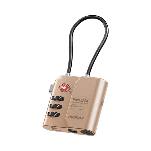 موماكس بن لوك قفل بمحدد مواقع (تيتانيوم الصحراء) Momax PinLock TSA Padlock Find my locator (Desert Titanium)