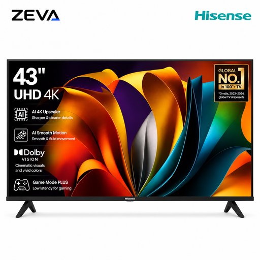 تلفزيون هايسنس سمارت 43 بوصة بدقة 4K UHD ونظام Google TV وتقنية Dolby Vision Hisense 43-Inch 4K UHD Smart Google TV with Dolby Vision and HDR10+