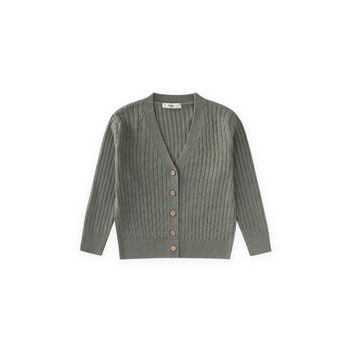كارديجان تريكو محبوك للأطفال 2-8 سنوات - أخضر نعناعي Kids' Braided Knit Cardigan 2-8 Years - Mint Green