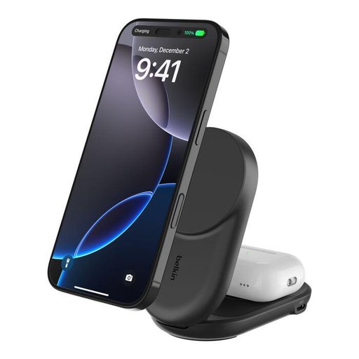 ألترا تشارج قاعدة شحن مغناطيسية قابلة للطي ٢ في ١ بقدرة ٢٥ واط UltraCharge 2-in-1 Foldable Magnetic Charger with Qi2 25W