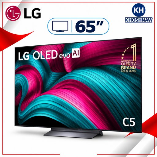 تلفزيون إل جي OLED evo C5 سمارت 65 بوصة بدقة 4K وتردد 144Hz ومعالج α9 AI Gen8 LG 65-Inch OLED evo C5 4K Smart TV with 144Hz VRR and α9 AI Processor Gen8