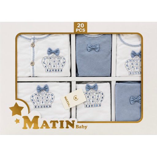 طقم ملابس ومستلزمات مواليد حديثي الولادة من متين بيبي (20 قطعة) MATIN Baby Newborn Clothing & Accessories Gift Set (20 PCS)