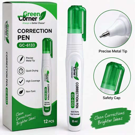 قلم تصحيح  حبر ابيض correction  pen green corner