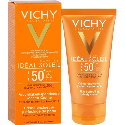 واقي شمس فيتشي إيديال سولاي كريم مخملي Vichy Idéal Soleil Skin-Perfecting Velvety Cream