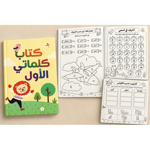 كتاب كلماتي الأول – كتاب أنشطة تعليمية للأطفال My First Words – Educational Activity Workbook