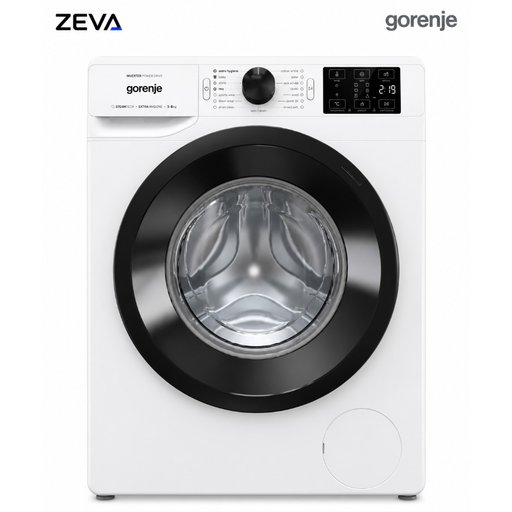 غسالة ملابس جورنج أمامية بسعة 8 كغم مع محرك Inverter PowerDrive وتقنية البخار SteamTech Gorenje 8kg Front-Load Washing Machine with Inverter PowerDrive & SteamTech