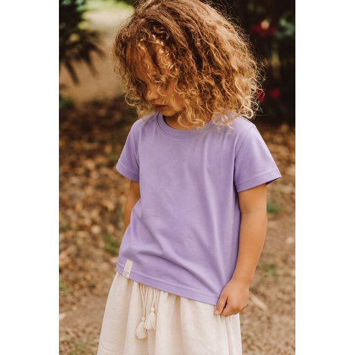 تي شيرت أطفال Li̇la بتفاصيل ملصق - ليلكي (2-10 سنوات) Li̇la Kids' T-Shirt with Label Detail - Lilac (2-10 Years)