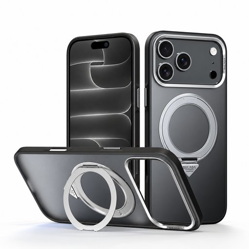 كفر آيفون 18 برو ماكس أكريليك من سيلادا مع ماك سيف ومسند دوّار iPhone 18 Pro Max SULADA Frosted MagSafe 360° Rotating Case