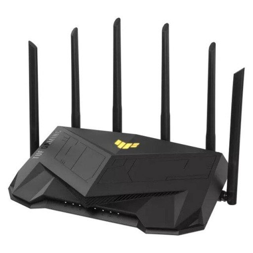 راوتر أسوس تف جيمنج AX5400 ثنائي النطاق واي فاي 6 المخصص للألعاب - لون أسو ASUS TUF Gaming AX5400 Dual Band Wi-Fi 6 Gaming Router-Black