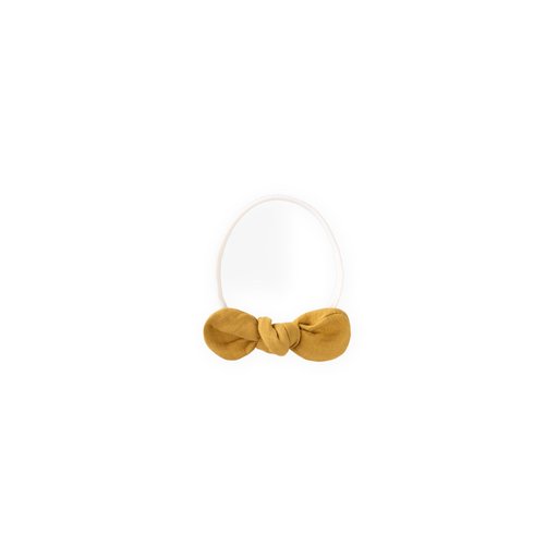 باندانا شعر للأطفال بشريط رفيع - خردلي Baby Hair Bandana with Thin Ribbon - Mustard Yellow