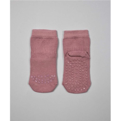 جوارب زحف ومانعة للانزلاق للأطفال 6-24 شهر - لون وردي مجفف Crawling & Anti-Slip Socks for Babies 6-24 Months - Dried Rose